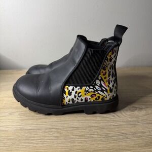 Native Shoes Kensington Chelsea Boots Kids Size 12 Black Leopard Print Ankle